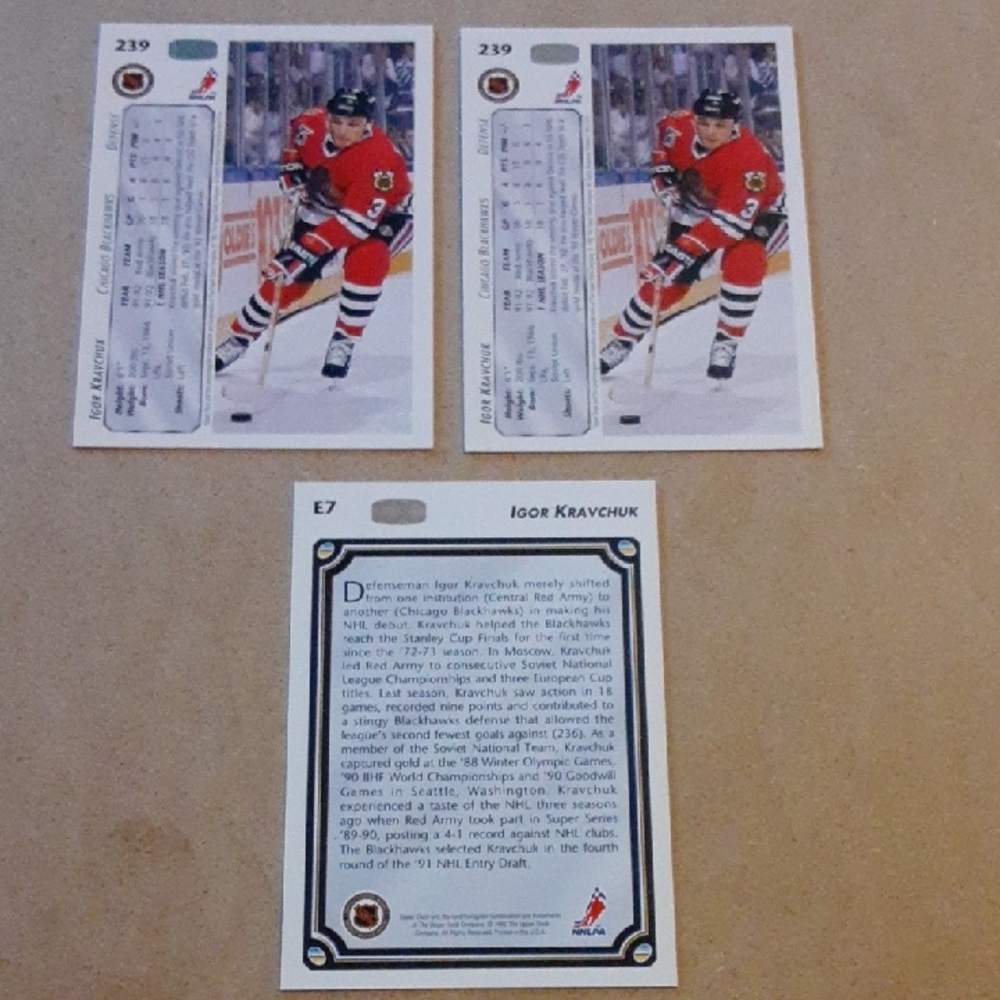 Igor Kravchuk Chicago Blackhawks NHL Hockey Trading Cards Set - Picture 8 of 12
